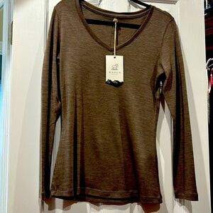 ALL 3 WOOLX Aspen women’s v neck long sleeve wool tops-Sz M- NWT and preowned